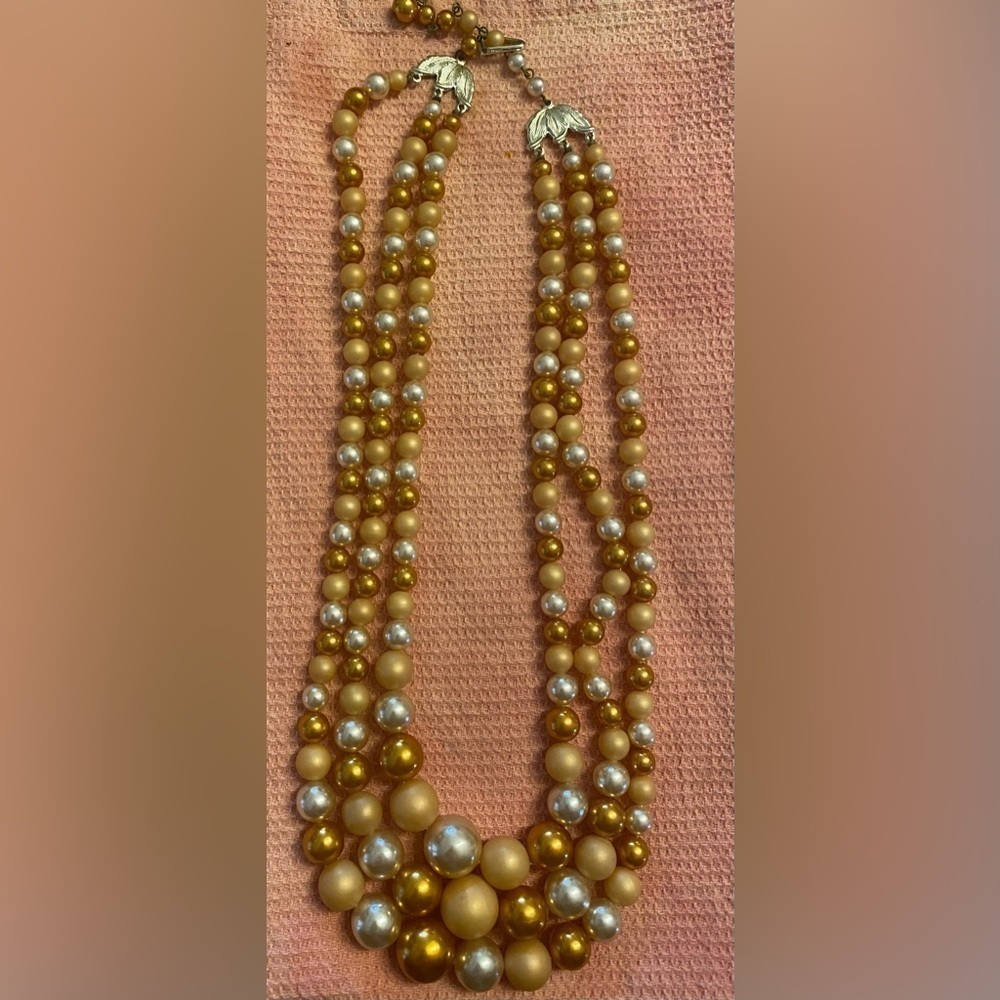 Set of three vintage faux pearl necklaces